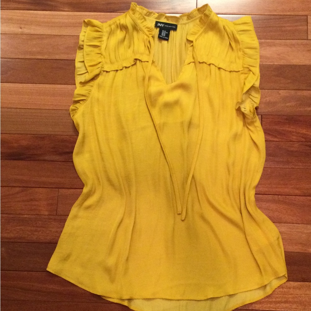 PRICE DROP! Yellow Ruffled Top - Picture 3 of 9